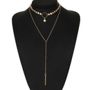 Boho Women Multi-layer Long Chain Pendant Crystal Choker Necklace Jewelry Gift