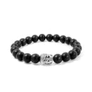 8mm Natural Buddha Head Beaded Men Womens Rock Bracelet Fashion Jewelry