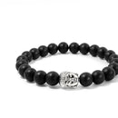 8mm Natural Buddha Head Beaded Men Womens Rock Bracelet Fashion Jewelry