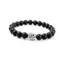 8mm Natural Buddha Head Beaded Men Womens Rock Bracelet Fashion Jewelry