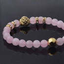 Fashion Men Natural Stone Beaded Bracelet Head Lion Charm Bead Bangle Jewelry