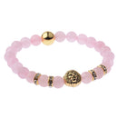 Fashion Men Natural Stone Beaded Bracelet Head Lion Charm Bead Bangle Jewelry