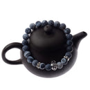Charm Natural Lava Stone Beads Buddha Head Lion's Head Men's Bracelets 1 piece