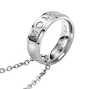 Chic Stainless Steel Ring Pendant Necklace Carved Letters Love You Mom 1 pc