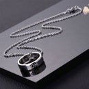 1pc Love You Mom Letters Carved Ring Pendant Necklace Mother's Day Gift