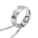 Chic Stainless Steel Ring Pendant Necklace Carved Letters Love You Mom 1 pc
