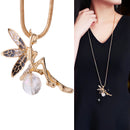1 PC New Crystal Fairy Angel Wing Pendant Long Chain Necklace Durable