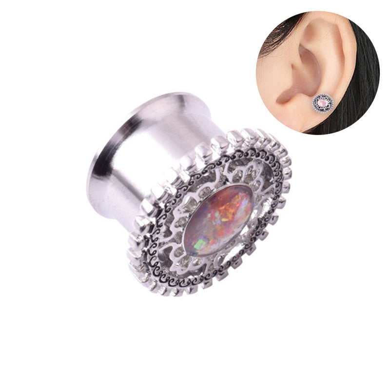 1 x Stainless Steel Speaker Ear Plugs Tunnels Earring Gauges Piercin Plating New