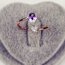 Double Memorial Day Opening Adjustable Rhinestone Jewelry Ring Cubic New 1 PC