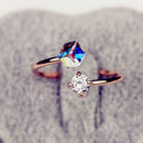 Double Memorial Day Opening Adjustable Rhinestone Jewelry Ring Cubic New 1 PC