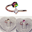 Double Memorial Day Opening Adjustable Rhinestone Jewelry Ring Cubic New 1 PC