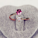 Double Memorial Day Opening Adjustable Rhinestone Jewelry Ring Cubic New 1 PC