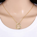 Simple Design Heart Necklace Crystal Pendant Ladies Chain Useful Nice