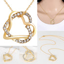 Simple Design Heart Necklace Crystal Pendant Ladies Chain Useful Nice