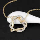 Simple Design Heart Necklace Crystal Pendant Ladies Chain Useful Nice