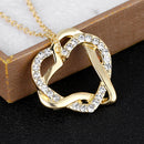Simple Design Heart Necklace Crystal Pendant Ladies Chain Useful Nice