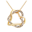 Simple Design Heart Necklace Crystal Pendant Ladies Chain Useful Nice