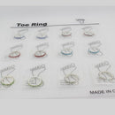 Women Beach Girl Finger Rhinestone Barefoot Toe Ring Foot Jewelry Mixed Color