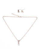 Jewelry-Set Necklace Earrings Golden-Plated Chains Pendant Women New Fashion