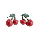 1 X necklace+ 1 Pair Earrings Sweet Cherry style Pendant Beaded Jewelry Best