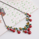 1 X necklace+ 1 Pair Earrings Sweet Cherry style Pendant Beaded Jewelry Best