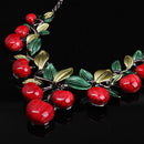 1 X necklace+ 1 Pair Earrings Sweet Cherry style Pendant Beaded Jewelry Best