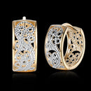Fashion Luxury Round Earrings Women Crystal Geometric Hoop Earrings Gift