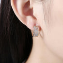 1 Pair Fashion Luxury Round Earrings Women Crystal Geometric Hoop Gifts Hot