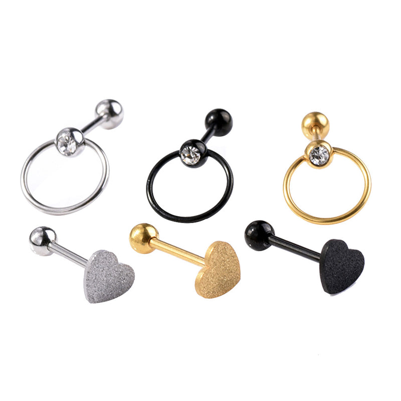 1 Set Piercing Jewelry Rings Tongue Stud Eyebrow Nose Hoop Bars Best Gifts