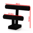 Velvet T-Bar Jewelry Rack Bracelet Necklace Organizer Display Durable Practical