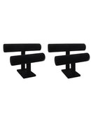 Velvet T-Bar Jewelry Rack Bracelet Necklace Organizer Display Durable Practical