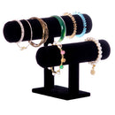 Velvet T-Bar Jewelry Rack Bracelet Necklace Organizer Display Durable Practical