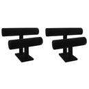 Velvet T-Bar Jewelry Rack Bracelet Necklace Organizer Display Durable Practical
