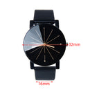 2PCS Ladies Fashion Wrist Watches Women Girls Leather Black Durable
