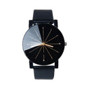 2PCS Ladies Fashion Wrist Watches Women Girls Leather Black Durable