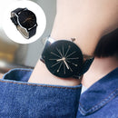 2PCS Ladies Fashion Wrist Watches Women Girls Leather Black Durable
