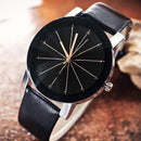 2PCS Ladies Fashion Wrist Watches Women Girls Leather Black Durable