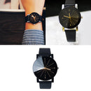 2PCS Ladies Fashion Wrist Watches Women Girls Leather Black Durable