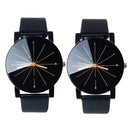 2PCS Ladies Fashion Wrist Watches Women Girls Leather Black Durable