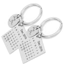 2pcs New Fully Personalized Calendar Keychain W/Highlighted Date to Friends