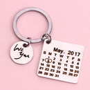 2pcs New Fully Personalized Calendar Keychain W/Highlighted Date to Friends
