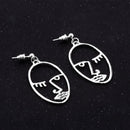 2 Pairs Fashion Face Drop Earrings Female Statement Punk Geometry Hollow Long