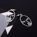 2 Pairs Fashion Face Drop Earrings Female Statement Punk Geometry Hollow Long
