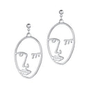 2 Pairs Fashion Face Drop Earrings Female Statement Punk Geometry Hollow Long