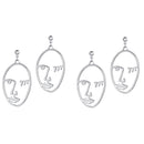 2 Pairs Fashion Face Drop Earrings Female Statement Punk Geometry Hollow Long