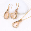 Elegant Women's Peacock Crystal Rhinestone Pendant Necklace Earrings Jewelry Set