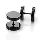 1 set Stud Earrings Unisex Black Color Stainless Steel Piercing Earring  Best