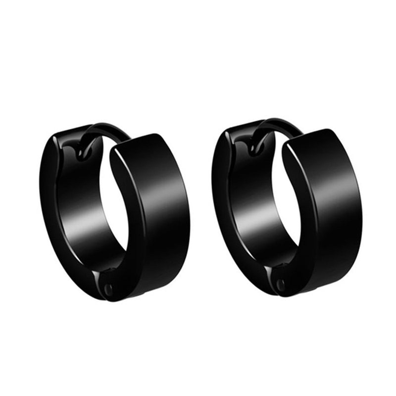1 set Stud Earrings Unisex Black Color Stainless Steel Piercing Earring  Best
