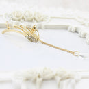 Water Drop Chain Ear Clip Ear Stud Earrings Jewelry For Women