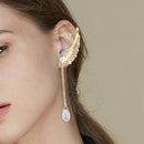 Water Drop Chain Ear Clip Ear Stud Earrings Jewelry For Women